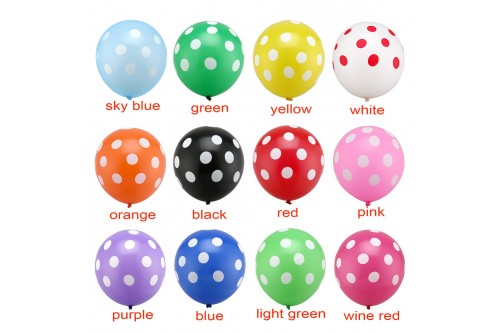 12 Inch Polka Dot Balloons (Refer to Photo for Color Selection)